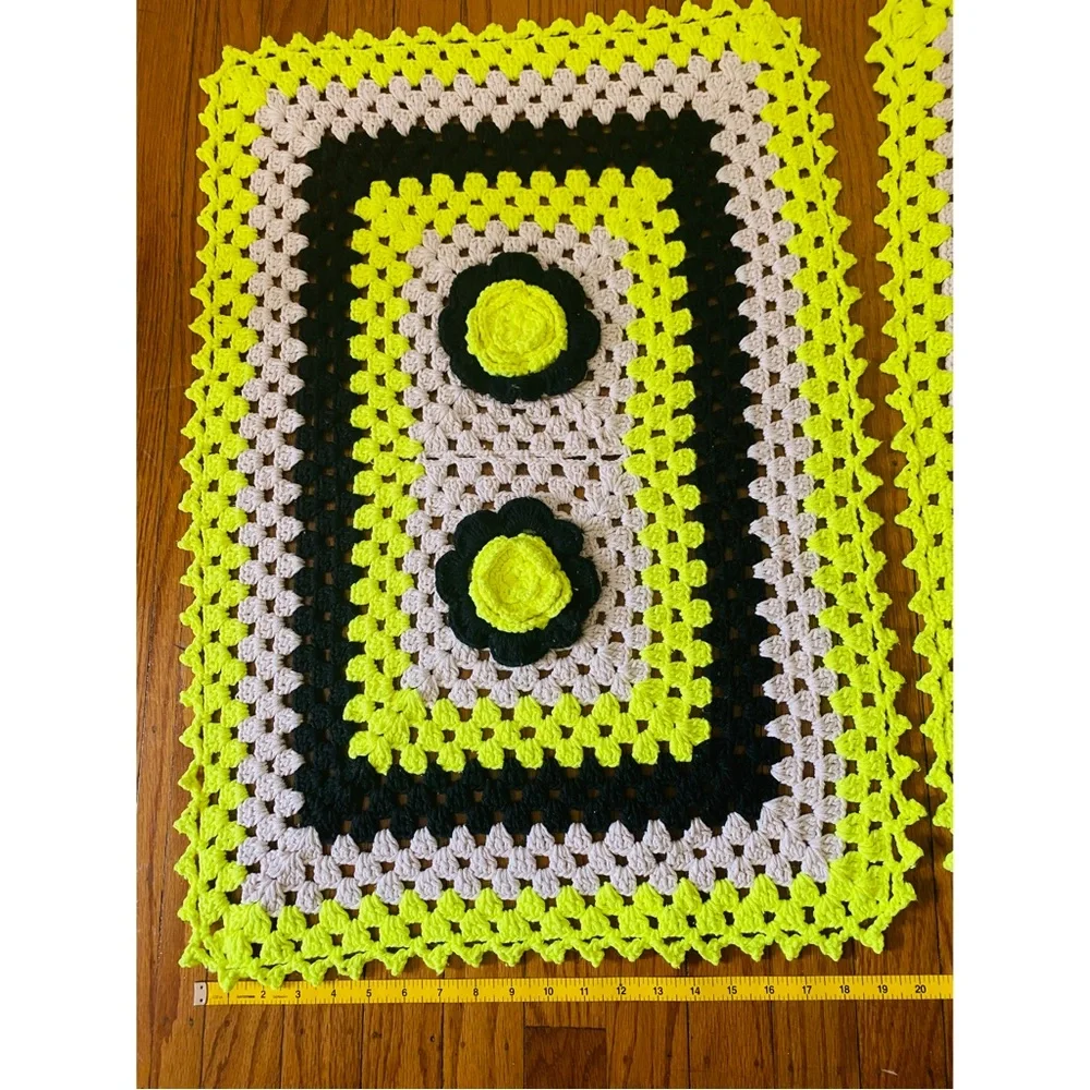 New Set of 3 Handmade Rug/Mat Crochet